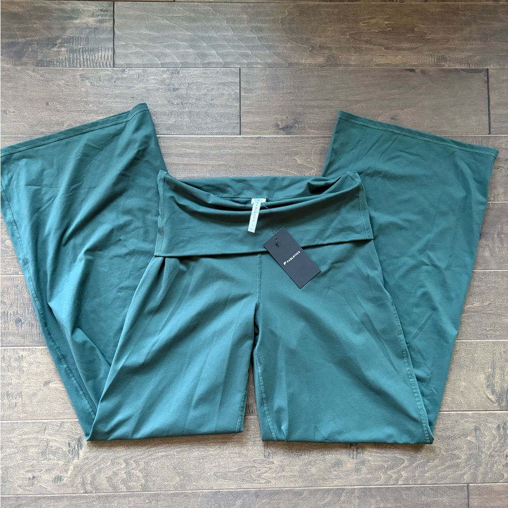 Fabletics Forest Green Foldover Wide Leg Pants